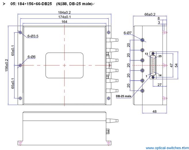 1X88 Optical Switch Dimension