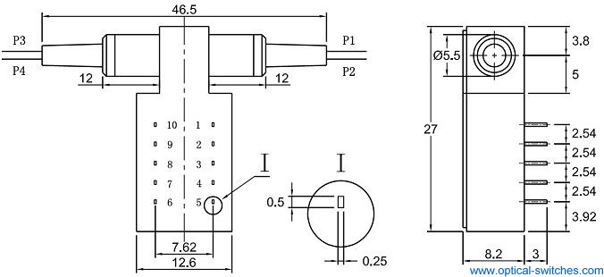 2X2 Byapss Optical Switch Dimension