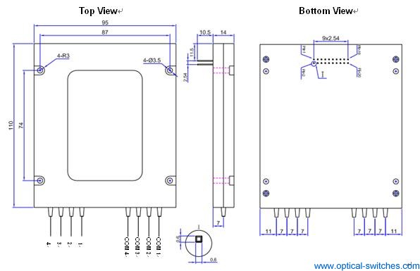 4X4 Optical Switch Dimension