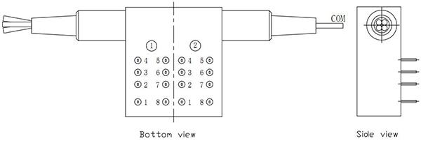 Mini 1X3 1X4 Fiber Optic Switch Dimension