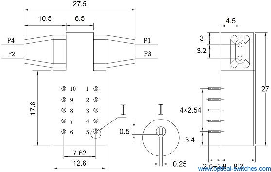 2X2 Optical Switch Dimension