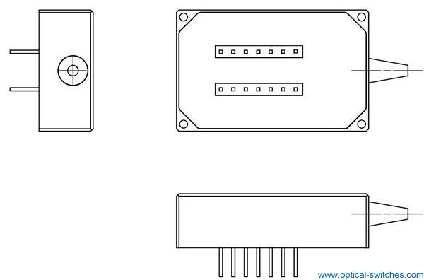 MEMS 1XN Fiber Optic Switch Dimension