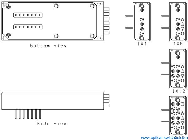 MEMS 1XN Optical Switch Dimension